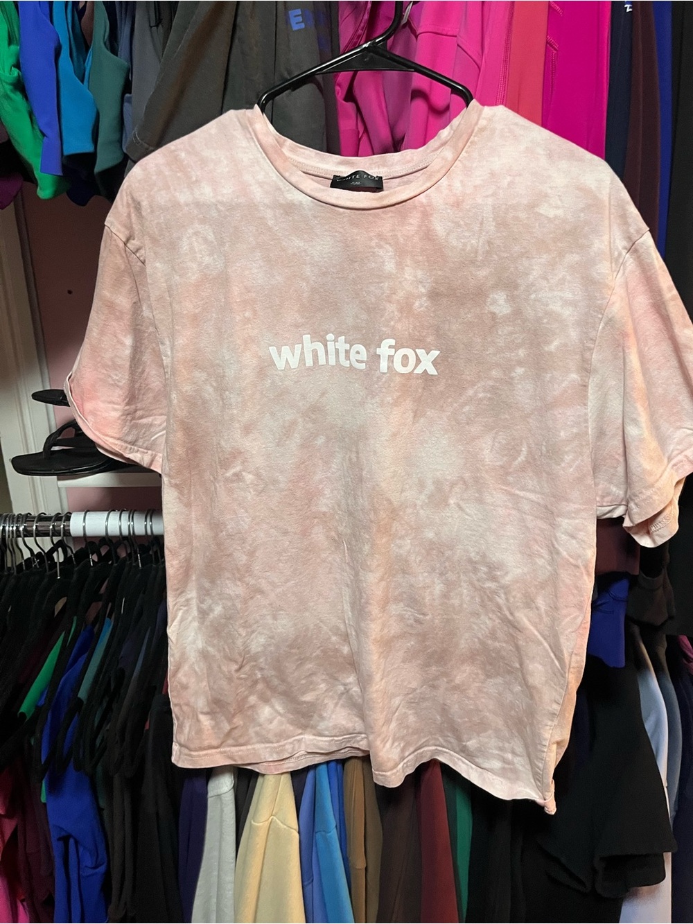 White Fox Pink Tie-Dye Tee
